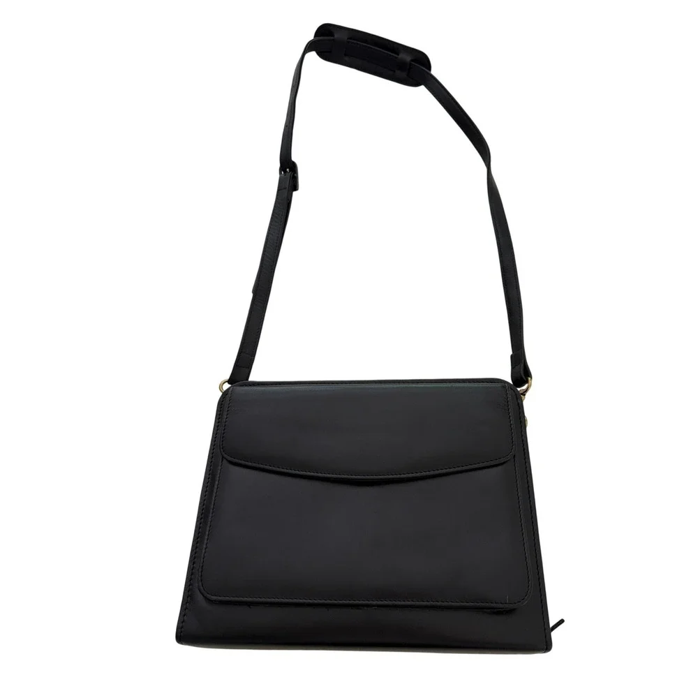 Franklin Quest Planner Bag Black Full Grain Aniline Leather 12141